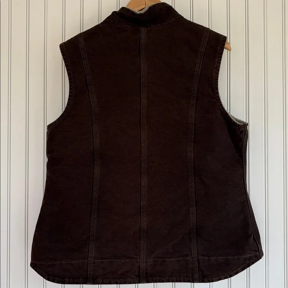 EUC Carhartt Washed Duck Sherpa-Lined Mock-Neck Relaxed-Fit Vest- Women’s Large - Picture 4 of 12